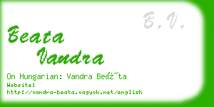 beata vandra business card